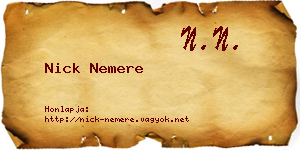 Nick Nemere névjegykártya